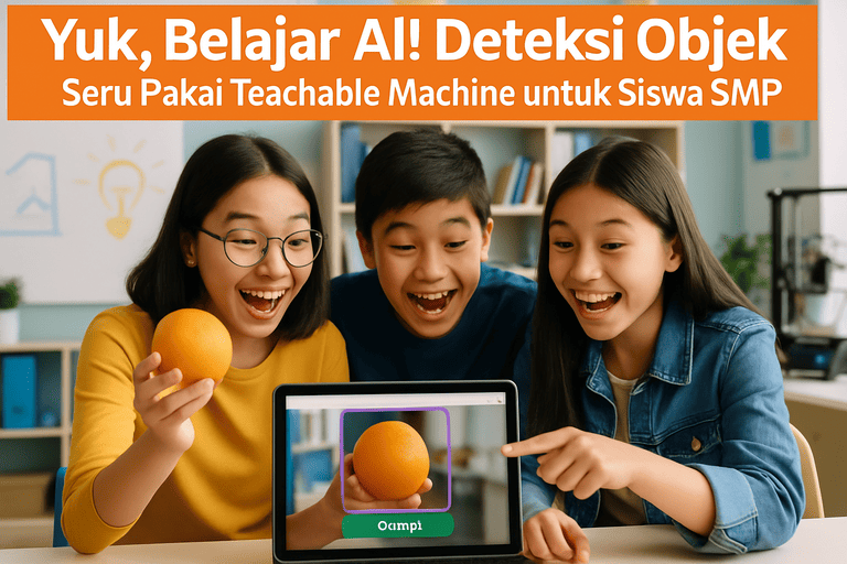 Siswa SMP belajar AI dengan Teachable Machine