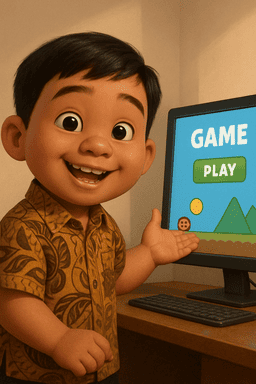 Rasa bangga anak ketika berhasil menciptakan sesuatu dengan teknologi