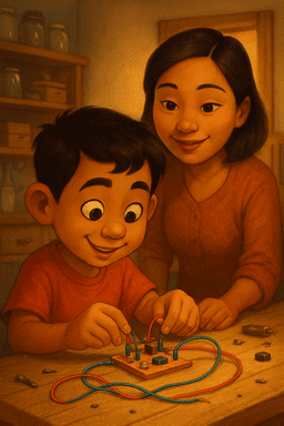 Anak merakit elektronik