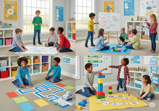 05. Anak-anak secara aktif merancang dan memilih permainan Unplugged Coding mereka sendiri