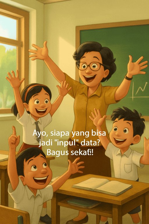 Guru dan siswa bermain algoritma tubuh