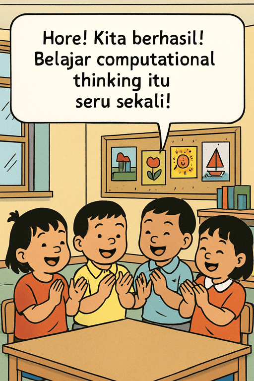 Anak-anak bertepuk tangan gembira