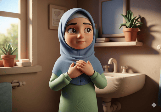 01. Seorang gadis berdiri dengan tenang dengan ekspresi berpikir