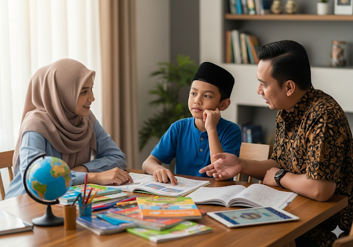 05. Orang tua Indonesia memecahkan masalah bersama, melihat materi pendidikan dan merencanakan kegiatan