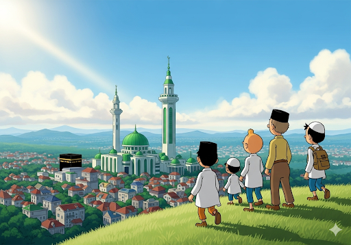 Gambar 5. Sekelompok anak-anak Muslim Indonesia yang percaya diri menatap masa depan yang cerah dengan optimisme